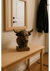 Resim Dekoratif Büst Boğa Heykel Özel Tasarım Hediye 12 X 16 Cm 