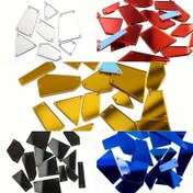 Resim 30 adet QIAO Dikişli Taşlı Aynalar - Karışık Renkler & Şekiller, Giysi Süslemeleri ve El İşleri için Akrilik Dekoratif Lensler 