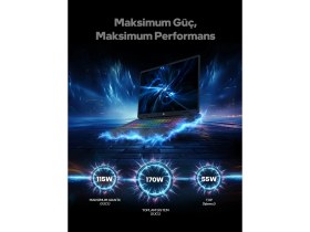 Resim Game Garaj Slayer5 7-5060 C8 Intel Ultra 7 255HX 16GB Ram 500GB SSD RTX5060 16" 240Hz Qhd+ IPS Freedos Gaming Laptop 