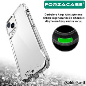 Resim Apple Uyumlu iPhone Forzacase İphone 13 Pro İle Uyumlu Gladia Serisi Kamera Köşe Korumalı Sert Plastik Şeffaf Kılıf Şeffaf - 