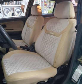 Resim K-Design BAŞAK NAKIŞLI TAYTÜYÜ KOLTUK KILIFI SERİSİ AÇIK KREM EV564 
