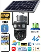 Resim PASACO Sim Kart Güneş Enerjili Kolay Kurulum Çift Lens 6mp Kamera Iç Dış Mekan Ip Camera Güvenlik Kamerası 