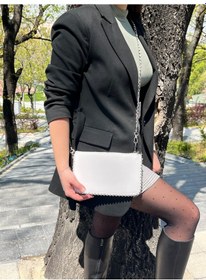 Resim Butikolea Loop Boncuklu Kadın Çantası Beyaz 