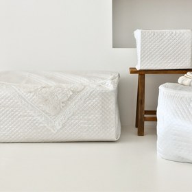 Resim Saten Dantelli Yorgan Hurç - 100x45x45 cm 