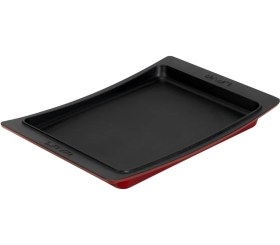 Resim Lava Döküm Dikdörtgen Servis Tabağı. Ölçü 36x24cm.-bordo Bordo 