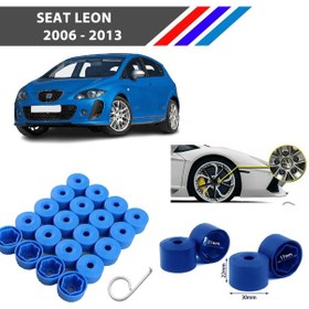 Resim Otozet - Seat Leon Bijon Civata Kapağı Mavi Renk 20 Adetli Set 17mm 1k06011739b9 