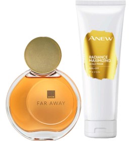 Resim Avon Far Away Kadın Parfüm Ve Anew Radiance Maximising Gold Yüz Maskesi Paketi 