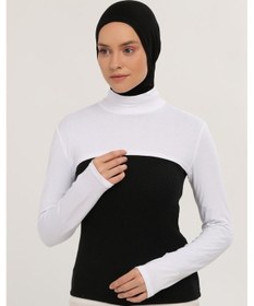 Resim Balıkçı Yakalı Boyunluklu Kolluk Beyaz Çok Renkli 