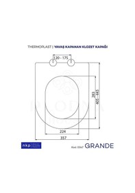 Resim D-form Grande Yavaş Kapanan Klozet Thermoplast Üstten Sıkmalı Men 