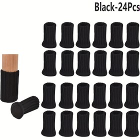 Resim 24 Adet Masa ve Sandalye Ayak Çorapları, Yün Yüksek Elastik Zemin Koruma Kapağı, Kaymaz Sandalye Ayak Çorapları, Mobilya Ayak Kapakları, 7-17Cm Çevresi İçin Uygun, Dokuma Mobilya Pedleri 