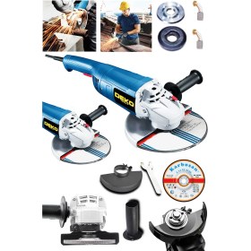 Resim Deko DKT180AG 2400 W 180 mm Büyük Boy Taşlama Makinesi Metal Kesme Spiral Jet Taşı + 180MM Taş Hediyeli 