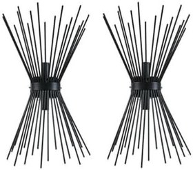 Resim Fer Avize Metal Kirpi Siyah Takım 2 Li Duvar Aplik (2 ADET) Modern 2 E27 Siyah 