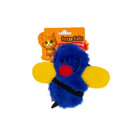 Resim PetzzCats Bee Matatabi ve Çıngırak Sesli Peluş Kedi Oyuncağı Mavi 15x14 Cm 