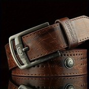 Resim Retro Casual Erkek Kemer, Batı Kovboy Kemer, Hollow Pin Toka Punk Geniş Kemer, hediye için ideal seçim 