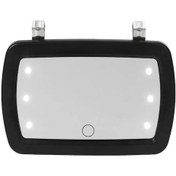 Resim Neevoyu Araç Güneşlik Led Ayna - Dokunmatik Anahtar, 6 Led Işıklı, Abs Cam Malzeme, Ev Araç Uyumlu, Siyah Pil Dahil Değil 
