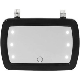 Resim Neevoyu Araç Güneşlik Led Ayna - Dokunmatik Anahtar, 6 Led Işıklı, Abs Cam Malzeme, Ev Araç Uyumlu, Siyah Pil Dahil Değil 