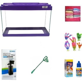 Resim Kanki Pet 35 Cm Akvaryum Hazır Set 3518 Mor 