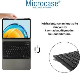 Resim Microcase Samsung Galaxy Tab S6 Lite SM-P620 10.4 inch Tablet ile uyumlu Bluetooth Klavyeli Standlı Kılıf - BKK4 Pembe 