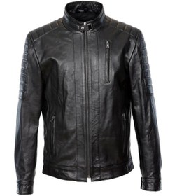 Resim Sanalbolluk Kolu Dikişli Siyah Renk Spor Deri Mont 