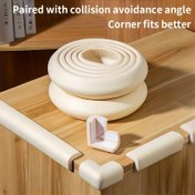 Resim Ağır Hizmet Tipi Kauçuk Mobilya Köşe Koruyucuları - Beyaz/Bej Kenar, Kolay Kurulum Çizilmeye Karşı Masa & Duvar Koruyucuları - Masalar, Sandalyeler, Kapılar, Zeminler & Evcil Hayvanlar İçin - Yumuşak Dolgu (Fenolsuz) 