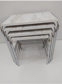 Resim Zigon Sehpa 4'Lü Metal Model Transmisyon Nikelaj Ayak Ahşap Merme (422100587) 