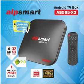 Resim Alpsmart AS565-X3 4K 32Gb 4Gb Android 9.0 Tv Box 