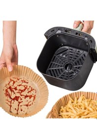 Resim Air Fryer Pişirme Kağıdı Tek Kullanımlık 20cm Hava Fritöz Yağ Geçirmez Yapışmaz 50 Adet Yuvarlak Tabak Krem 