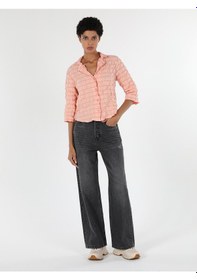 Resim Colin's Regular Fit Shirt Neck Turuncu Kadın Uzun Kol Gömlek CL1058824_Q1.V2_ORA Turuncu 