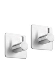 Resim DELTAHOME Paslanmaz Çelik Yapışkanlı Bornoz Askısı Ve 2 Adet Havluluk Set Anında Kolay Montaj Vida Yok! 