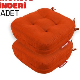 Resim Xpermate 2'li Çift Kat Sandalye Minderi 42x42x8 Kiremit 