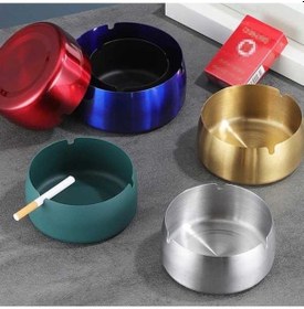 Resim Ulzyvf Yuvarlak Taşınabilir Tablası Sigara Sigara Paslanmaz Metal Masa L Küllüğü Kül İçin Gümüş Gümüş Çelik Ms 