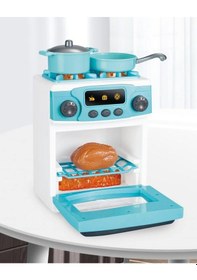 Resim Pilli Işıklı Sesli Evcilik Mutfak Çocuk Eğitici Oyuncak Fırın Seti Full Fonksiyon 