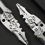 Resim 21.59cm Çok Fonksiyonlu Paslanmaz Çelik Tel Kesici ve Çıkarıcı Pense - Endüstriyel Sınıf, Dayanıklı Metal, Kesme, Çıkarma, Sıkma İçin Zımpara Kavrama ile - Ev ve Profesyonel Kullanım İçin Uygun, Profesyonel Sınıf Çene | Zımpara Kavrama 