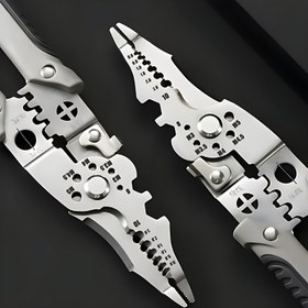 Resim 21.59cm Çok Fonksiyonlu Paslanmaz Çelik Tel Kesici ve Çıkarıcı Pense - Endüstriyel Sınıf, Dayanıklı Metal, Kesme, Çıkarma, Sıkma İçin Zımpara Kavrama ile - Ev ve Profesyonel Kullanım İçin Uygun, Profesyonel Sınıf Çene | Zımpara Kavrama 