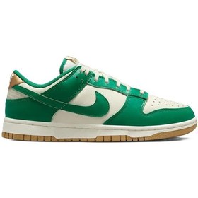 Resim Nike Dunk Low Leather Women Sneaker Hakiki Deri Beyaz Yeşil Spor Ayakkabı Kadın Beyaz 
