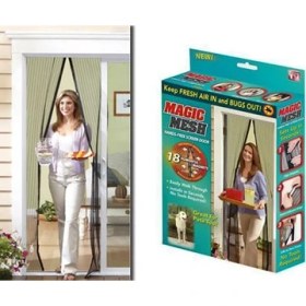 Resim Siyah Mıknatıslı Kapı Sinekliği Tülü ( 90 x 210 Cm) 