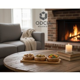 Resim Bambu Standlı Üçlü Çerezlik Yuvarlak Bambu 