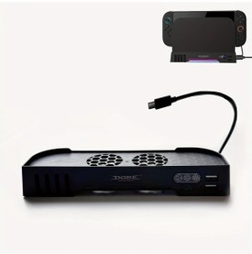 Resim Sunshine022 Siyah Usb Genişletmeli Rgb Aydınlatmalı Nintendo Switch 2 Soğutucu Fan İstasyonu 