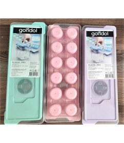 Resim Renkli 6'lı Yapışmaz Kapaklı Buzluk Seti, Silikon Katkılı, Çok Renkli 