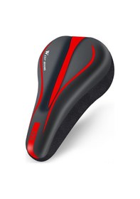 Resim Batı Bisikleti Bisiklet Pu Deri Silikon Yastık Kılıfı Dağ Bisikleti Su Geçirmez Koltuk Süngeri Kılıfı Kaymaz Bisiklet Koltuk Kılıfı Bisiklet Aksesuarları Kırmızı 