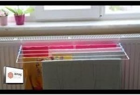 Resim Petek Kalorifer Balkona Asılan Pratik Çamaşır Kurutmalığı 60cm Duvara Montaj Aparatlı Kurutma Askısı 