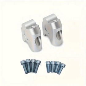 Resim Hightower Gümüş 22mm Cnc Off-road Universal Motosiklet Handlebar Artırma Yükseltici Kolçak 