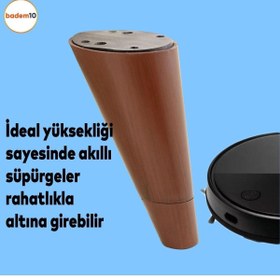Resim Badem10 Konik Lüks Berjer Mobilya Kanepe Komidin Komodin Koltuk Ayağı 12 Cm Kahverengi Baza Ayakları 