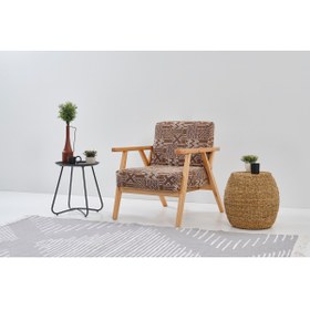 Resim Vivense LOUNGE İSKANDİNAV BERJER, DESENLİ KAHVE 