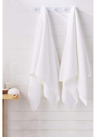 Resim 10 Lu El Yüz Otel Havlusu 50x90 Cm Beyaz 20/2 Ring 250 Gr Beyaz 