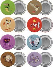 Resim Pokemon Çanta Rozeti Seti 8 Adet En Büyük Boy 5.8cm İğneli Broş S 
