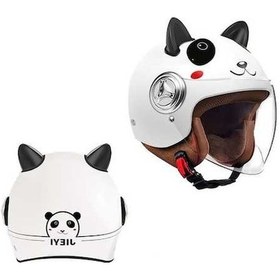 Resim Artfulabode Motosiklet Luck Kaskı Karikatür Eternal Emniyet Çocuk Beyaz Airron Açık Td Beyaz 