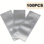 Resim 100 Adet Uzun Şerit Alüminyum Folyo Poşetler, Üç Taraflı Mühürli Toz ve Küçük Eşya Paketleme İçin Uygun 