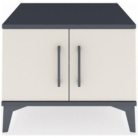 Resim Hyperion Komodin Tek Raflı 2 Kapaklı 60x44x48 Antrasit-aytaşı Antrasit 