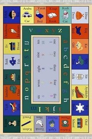 Resim Cotton Şönil Kaymaz Tabanlı Yıkanabilir Antibakteriyel Dijital Baskı Çocuk Halısı, CK-10106A-CTN-80X150 